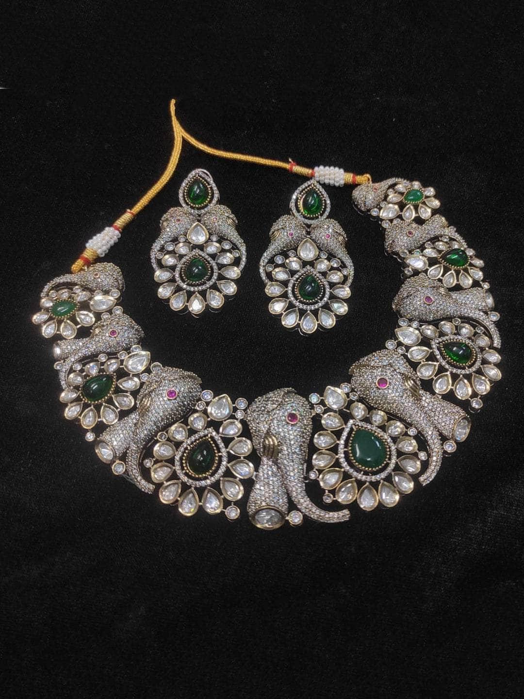 Ishhaara Sparkling Hathi Necklace