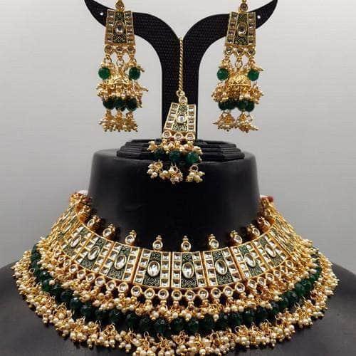 Ishhaara Square Block Meena Necklace Set