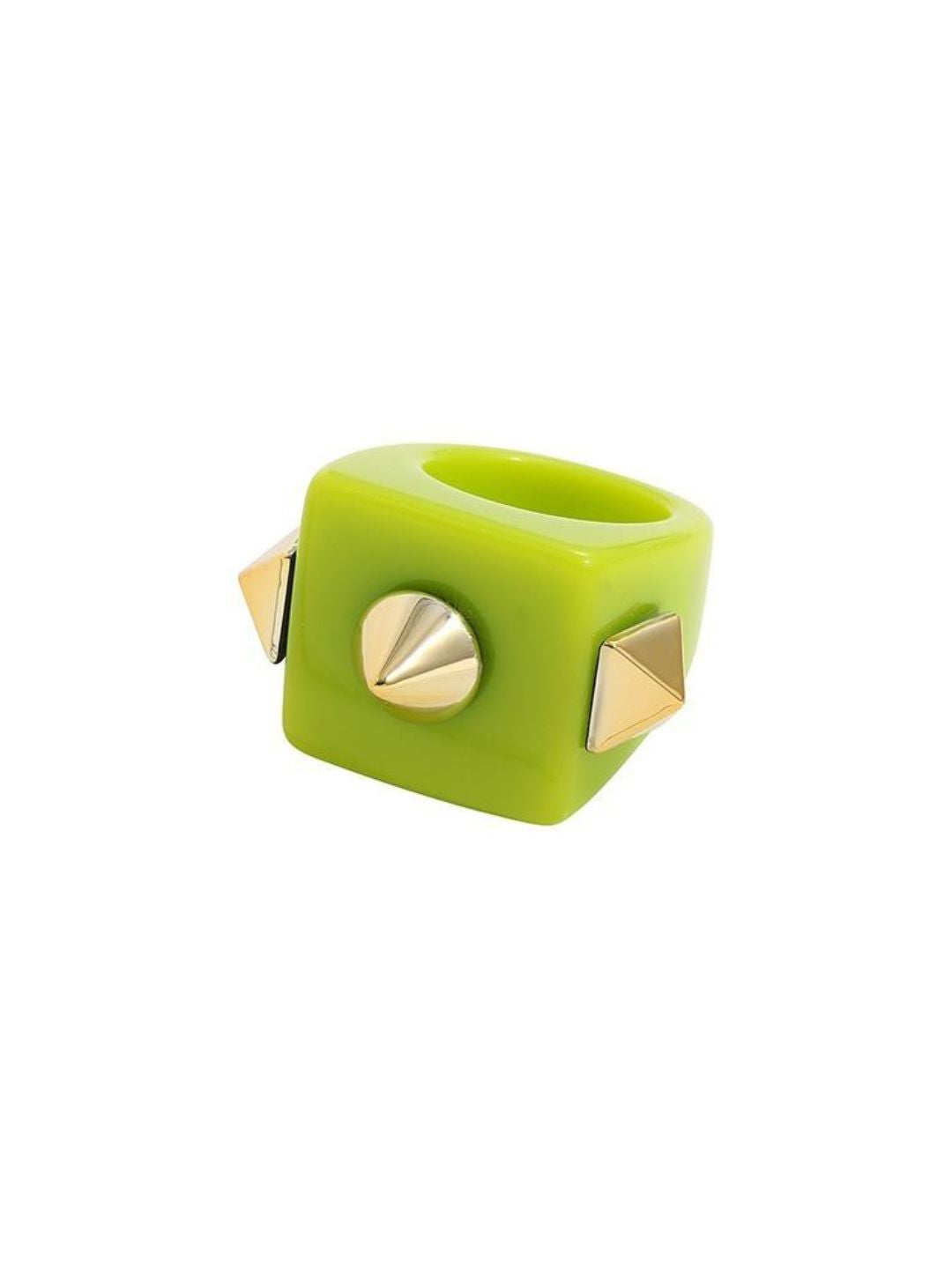 Ishhaara Green Square Resin Ring