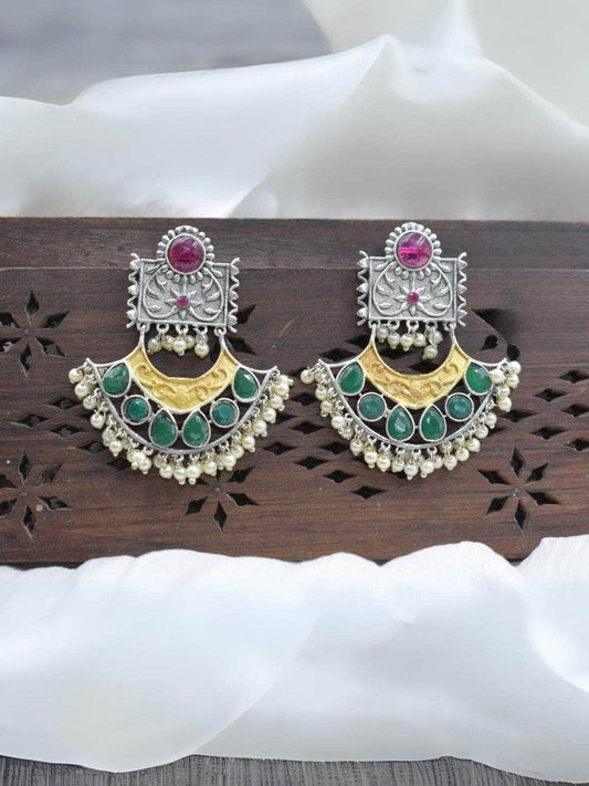 Ishhaara Sterling Silver Chand Bali Earring