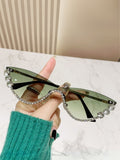 Ishhaara Green Stone Studded Sun Glasses