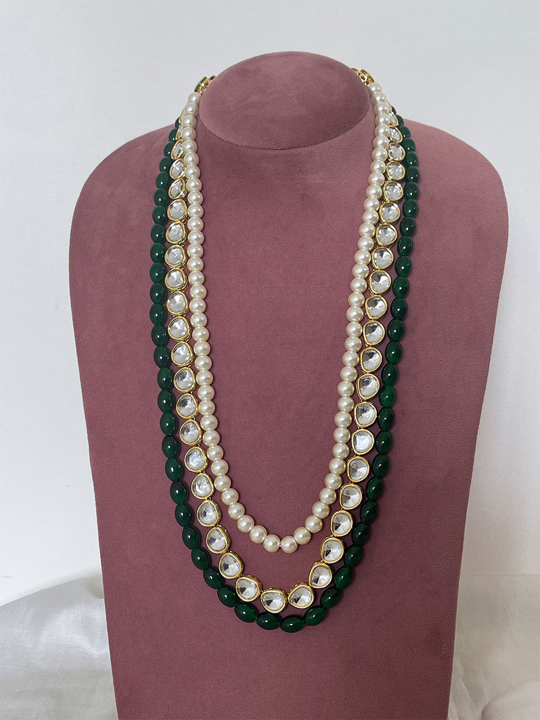 Ishhaara White Stunning Kundan And Pearl Studded Long Necklace