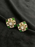 Ishhaara Green Stunning Uncut Polki Earring 