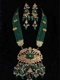 Ishhaara Green Tiger Motif Pendant Necklace