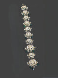 Ishhaara Green Traditional Floral Kundan Pearl Studded Choti