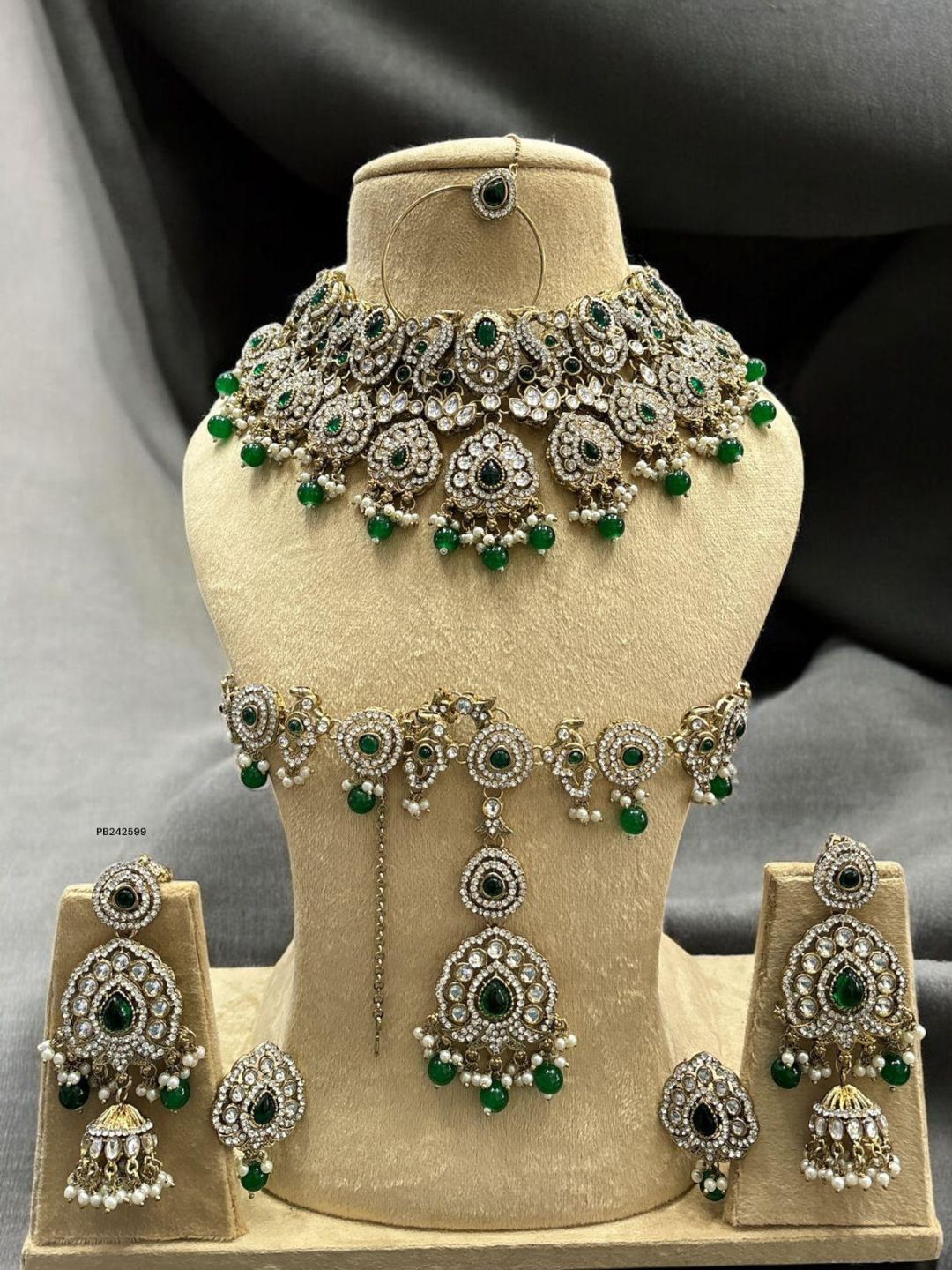 Ishhaara White Traditional Gold Plated Full Bridal Necklace