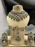 Ishhaara Green Traditional Gold Plated Full Bridal Necklace