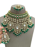 Ishhaara Green Tranditional Gold Plated Choker Necklace