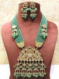 Ishhaara Green Triangular Kundan Onex Necklace