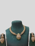 Ishhaara Green Uncut Polki Victorian Necklace