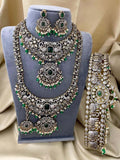 Ishhaara Green Victorian Kundan Studded Full Bridal Set