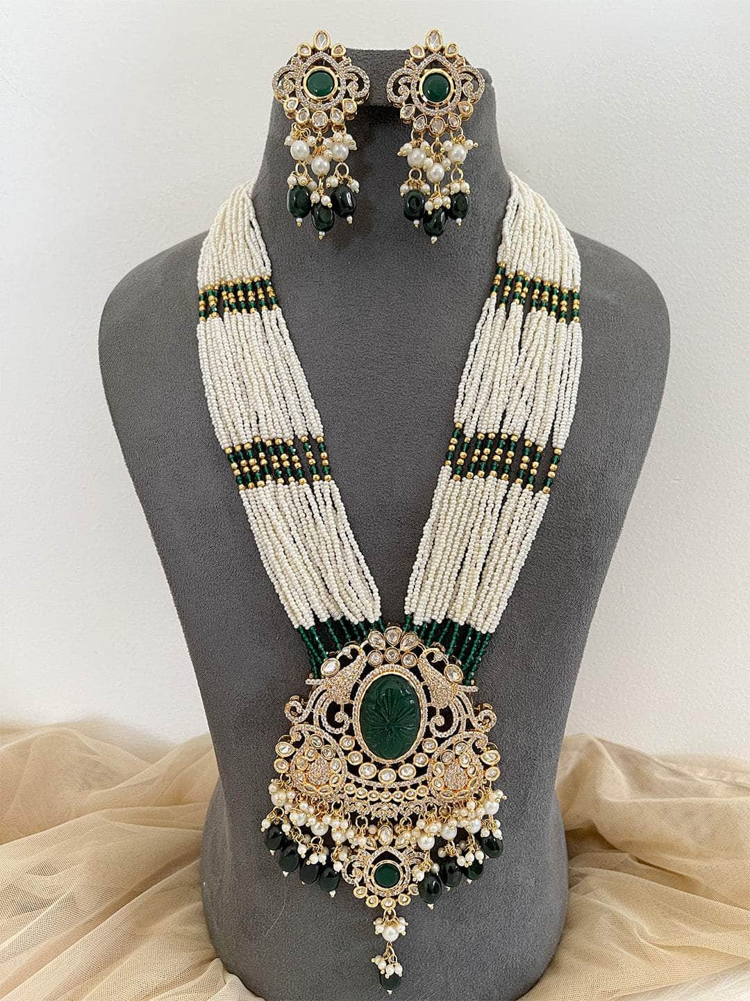 Ishhaara Red Victorian Necklace with Monalisa Beads