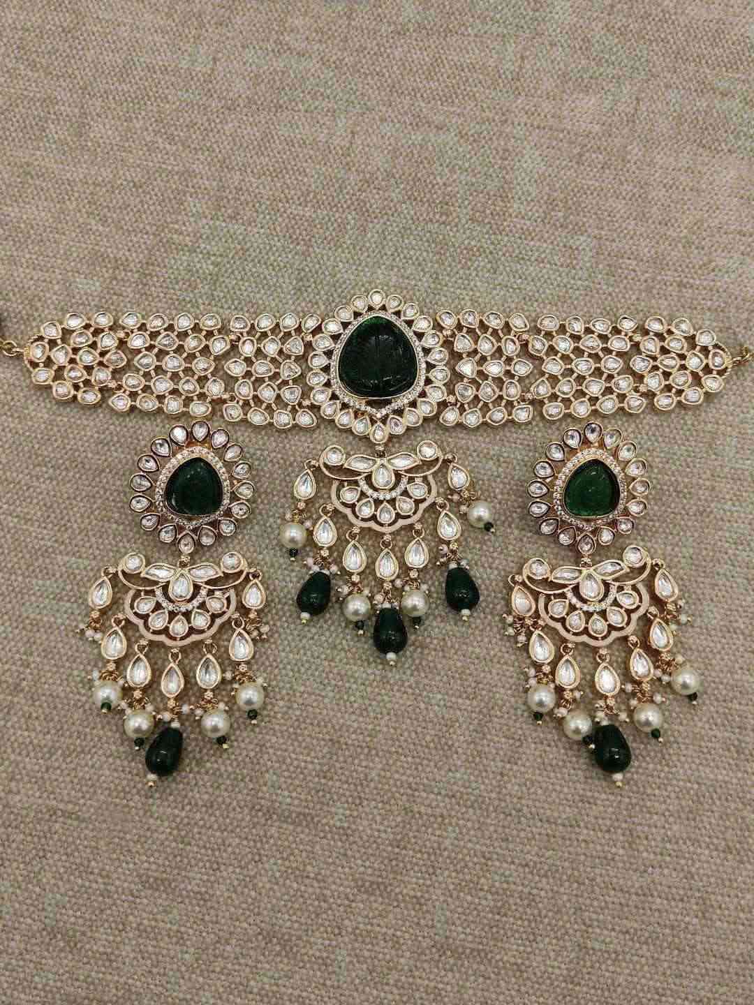 Ishhaara Victorian Polki Pearl Choker Necklace
