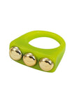 Ishhaara Green Vintage Acrylic Metal Chunky Rings