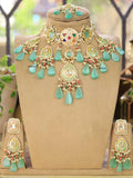 Ishhaara Green Vintage Glamour Choker Necklace With Earring Sets