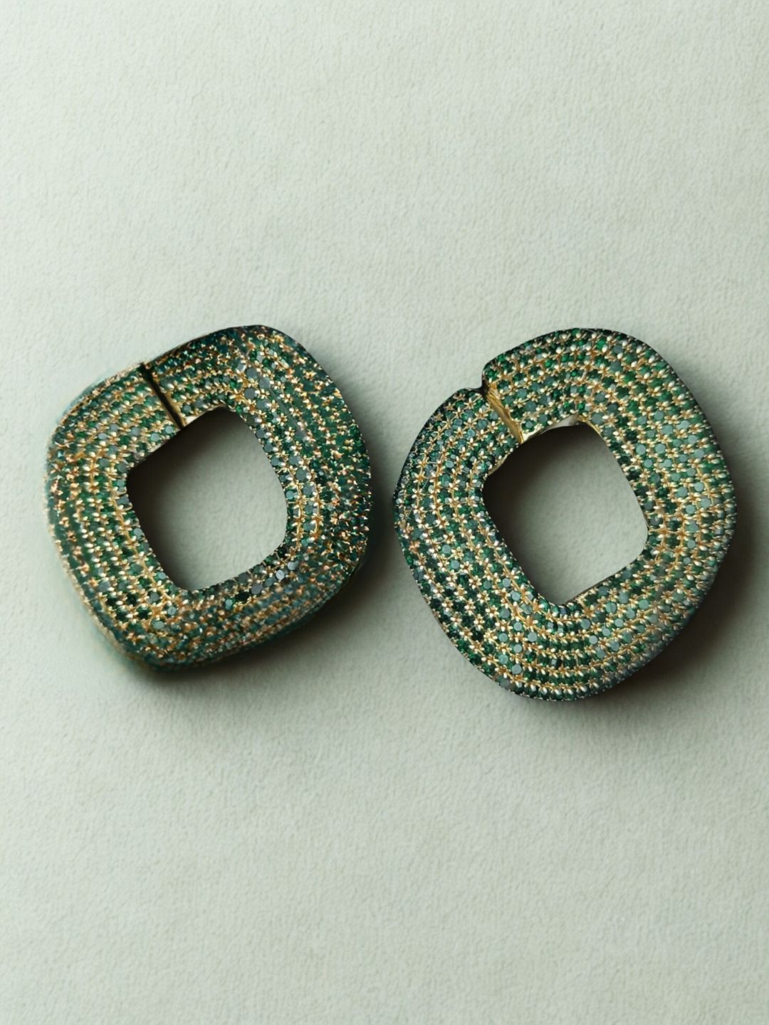 Ishhaara Green Zircon Link Earrings