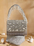 Ishhaara Grey Big Crystal Bag