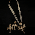 Ishhaara Grey Crystal Jadau Necklace Set