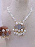 Ishhaara Grey Fusion Pearl Necklace Set