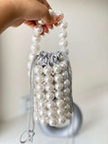 Ishhaara Grey Handmade Luxury Beaded Pearl Bags