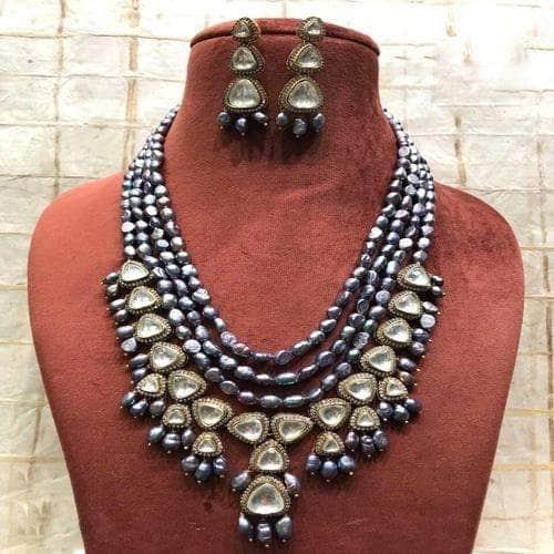 Ishhaara Layered Baroque Stone Necklace