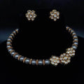 Ishhaara Grey Pearls Kundan Necklace Set