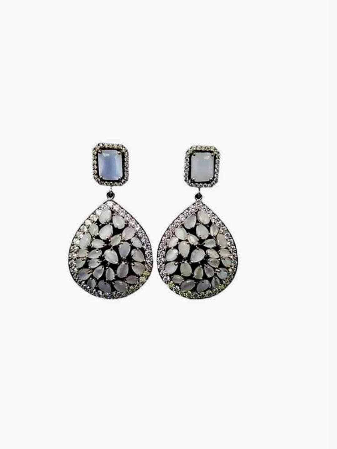Ishhaara Quartz Healing Crystal Dangle Drop Earrings