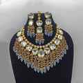 Ishhaara Small And Big Kundan Tassel Necklace Earring And Teeka Set