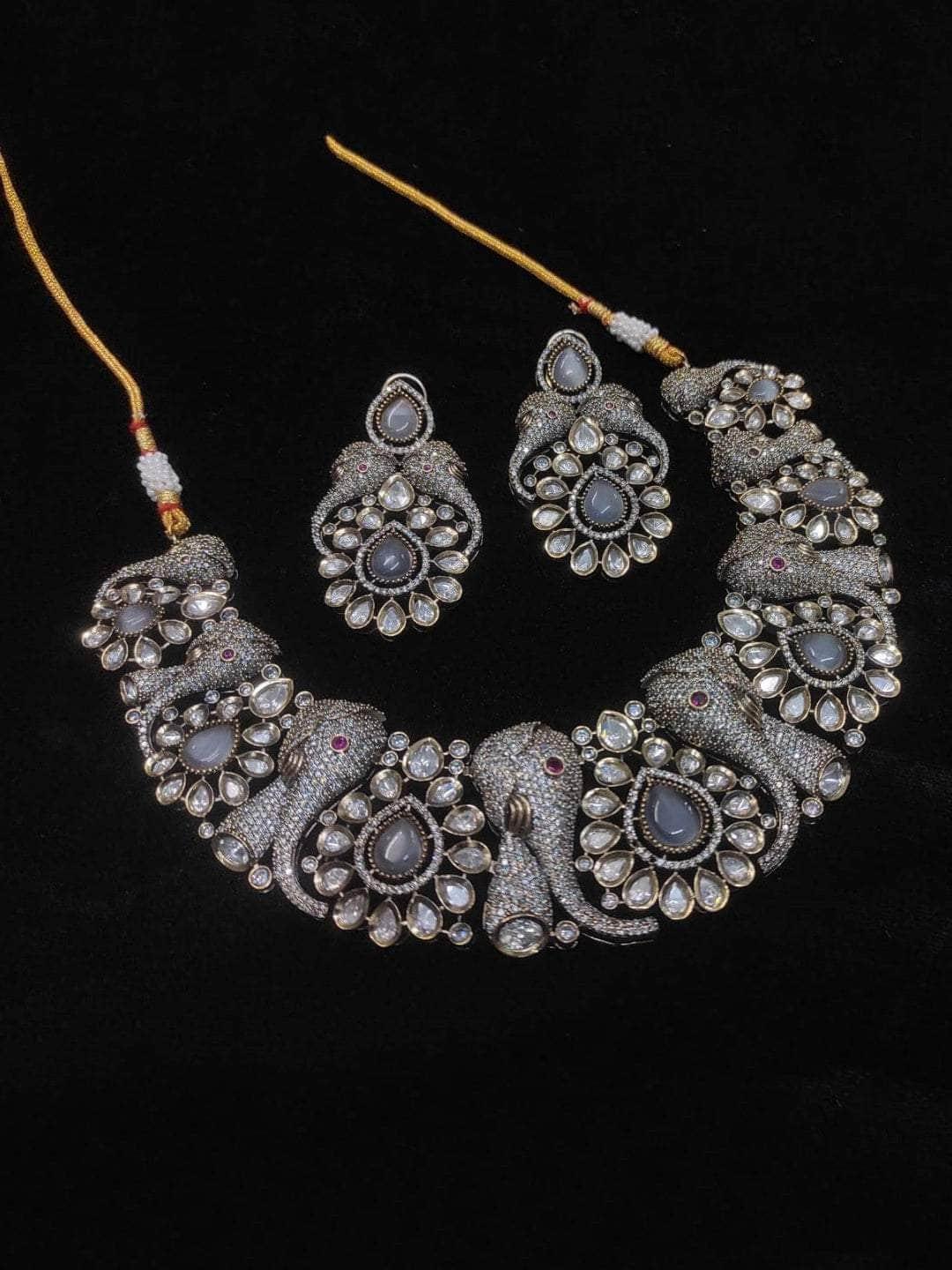 Ishhaara Sparkling Hathi Necklace