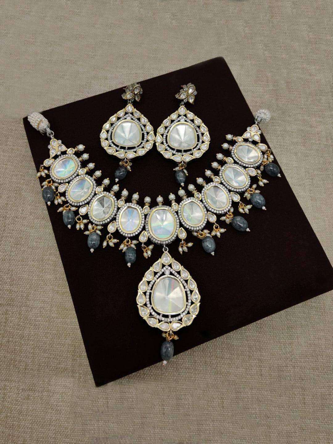 Ishhaara Victorian Oxidized Polki Kundan