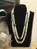 Ishhaara Gunmetal Beads With Moti Necklace