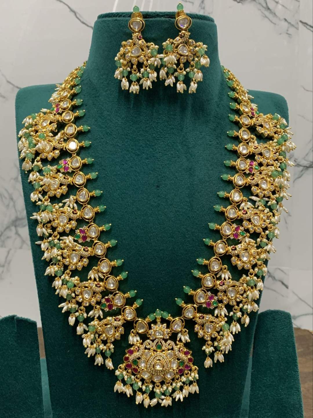 Ishhaara Guttapusalu Long Bridal Necklace Set