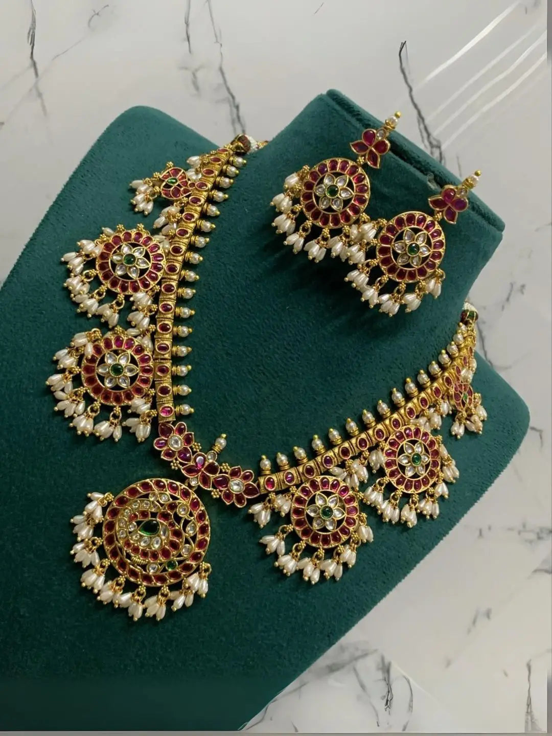 Ishhaara Guttapusalu Peacock Kundan Choker Necklace