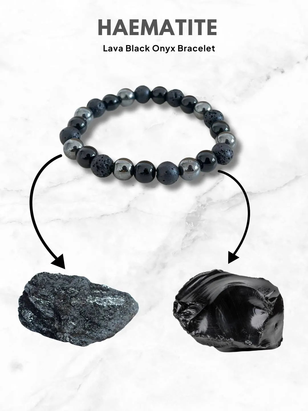 Ishhaara Haematite Lava Black Onyx Bracelet