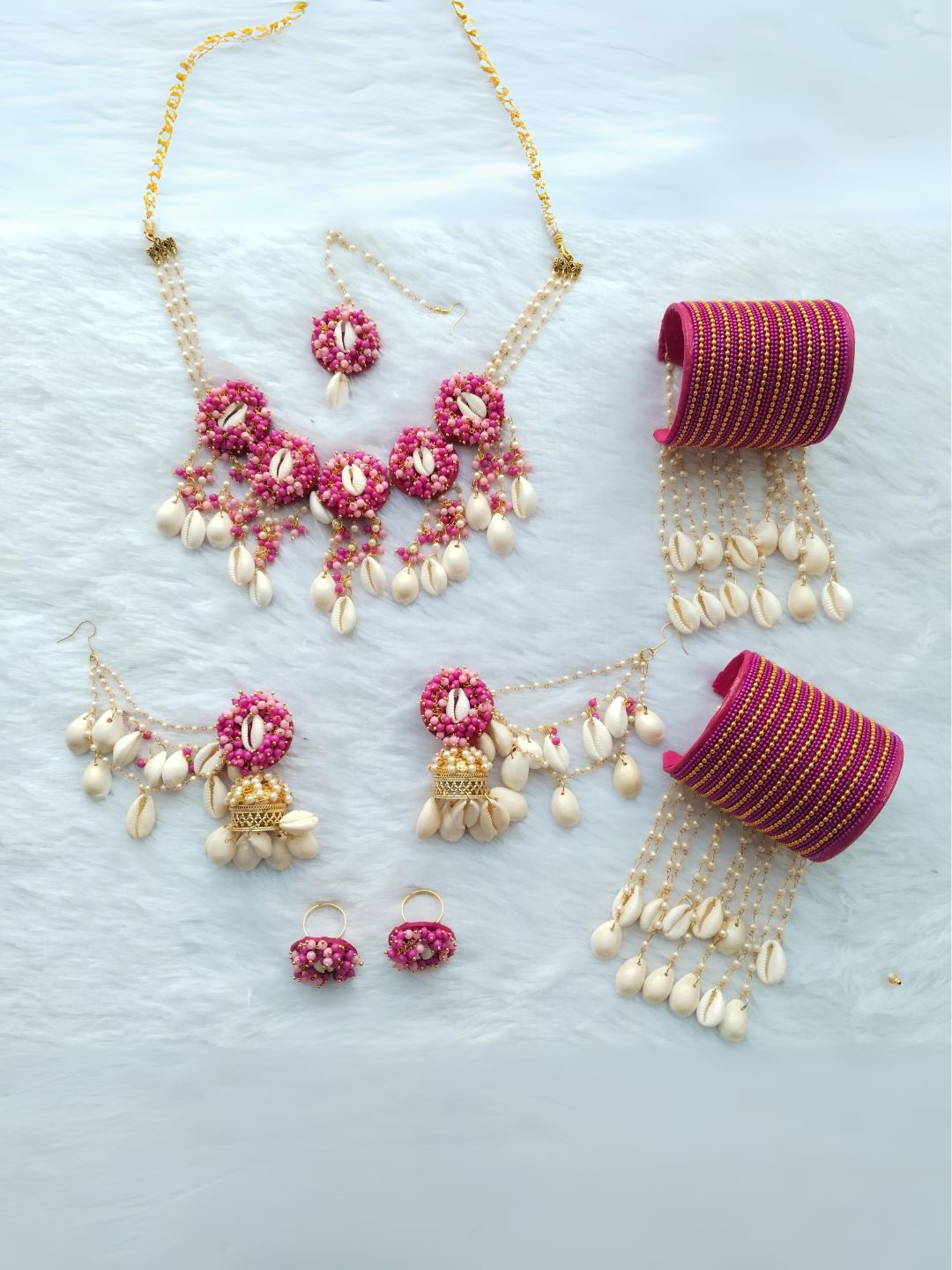 Ishhaara Haldi Bridal Cowrie Shell Jewelry Set