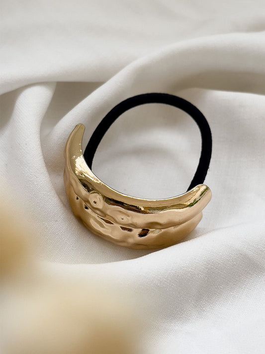 Ishhaara Hammered Double Line Stainless Steel Rubber Band