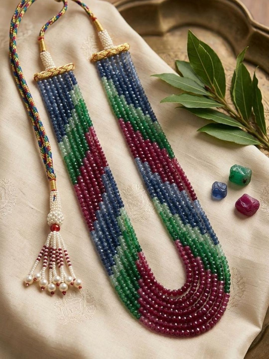 Ishhaara Hand Made Onyx Beads 7 Layer Neckalace