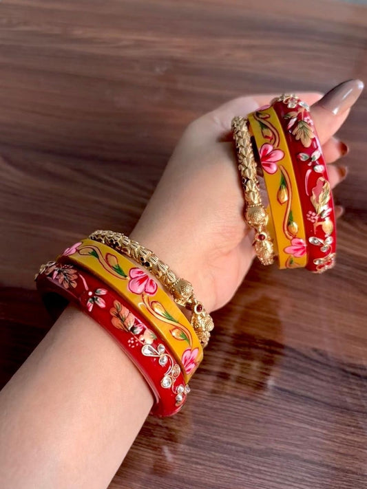 Ishhaara Meenakari Lac Bangle Set — handcrafted Indian jewellery