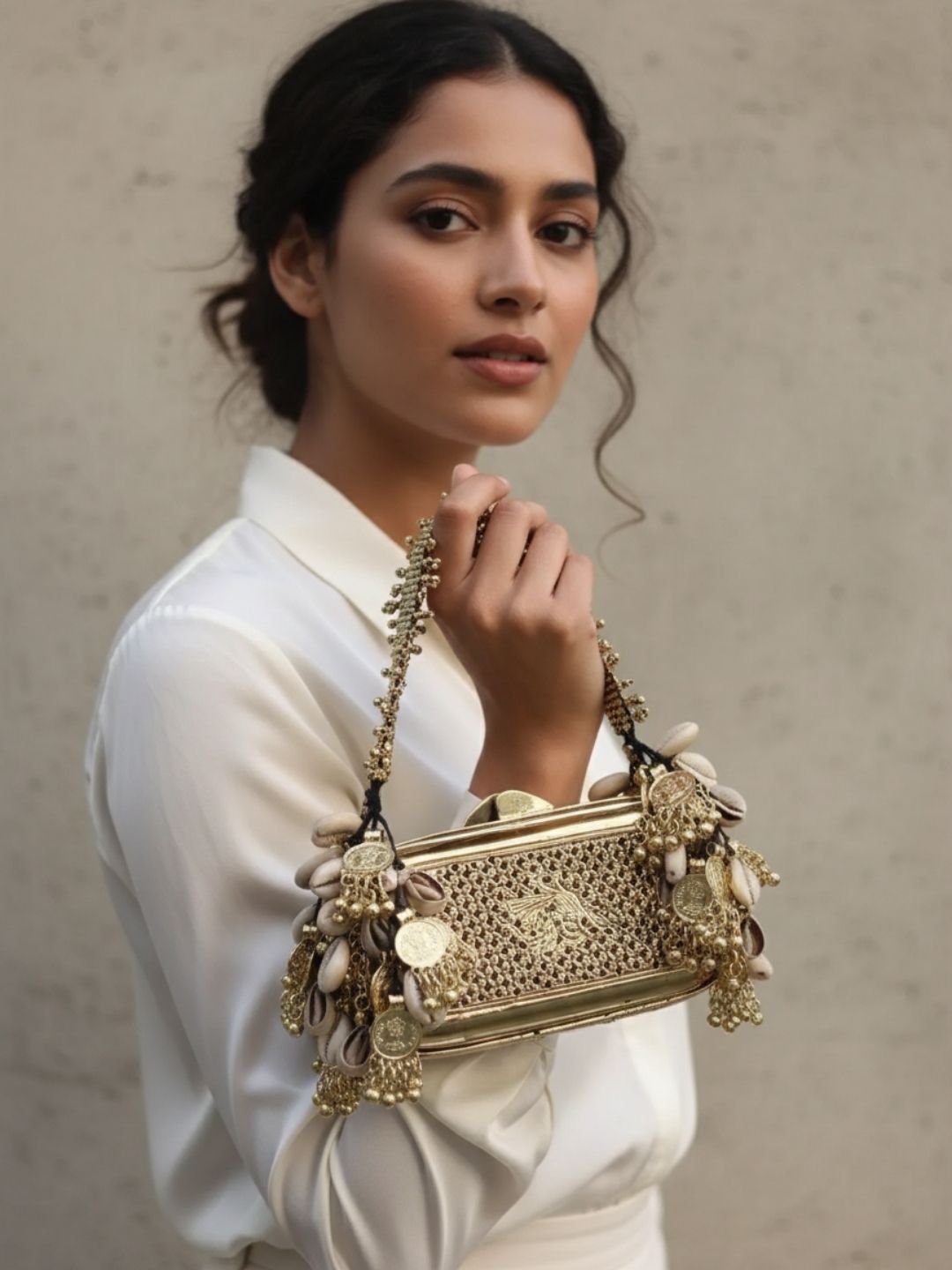 Ishhaara Handcrafted Embellished Banjara Metal Clutch