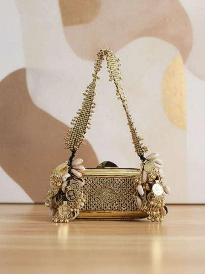 Ishhaara Handcrafted Embellished Banjara Metal Clutch