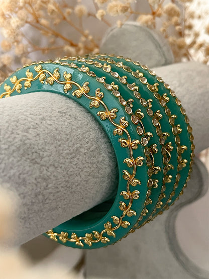 Ishhaara Handcrafted Kundan Studded Rajwadi Bangles