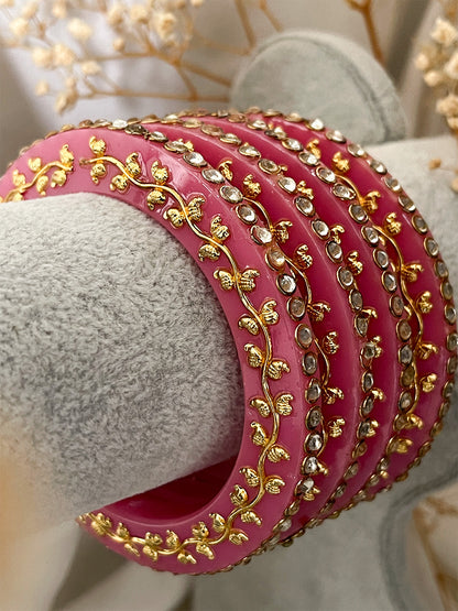Ishhaara Handcrafted Kundan Studded Rajwadi Bangles