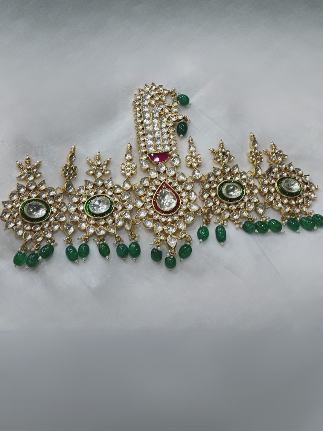 Ishhaara Handcrafted Pachi Kundan Studded Groom Kalangi