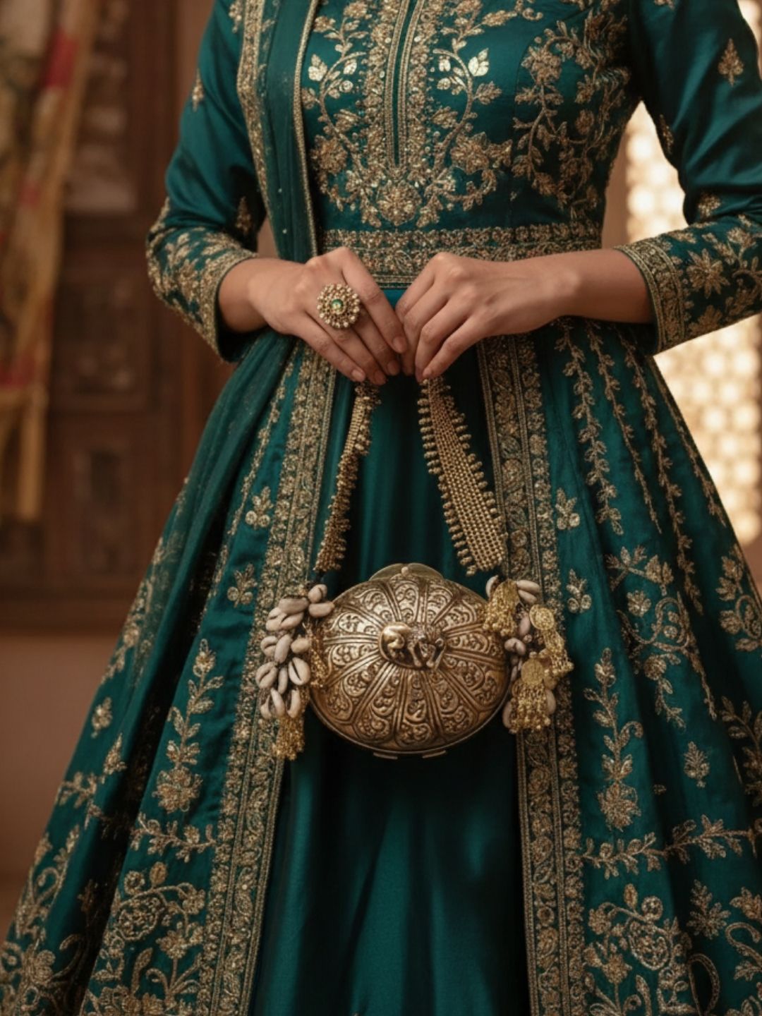 Ishhaara Handcrafted Statement Banjara Metal Clutch