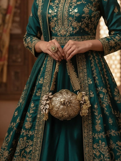 Ishhaara Handcrafted Statement Banjara Metal Clutch