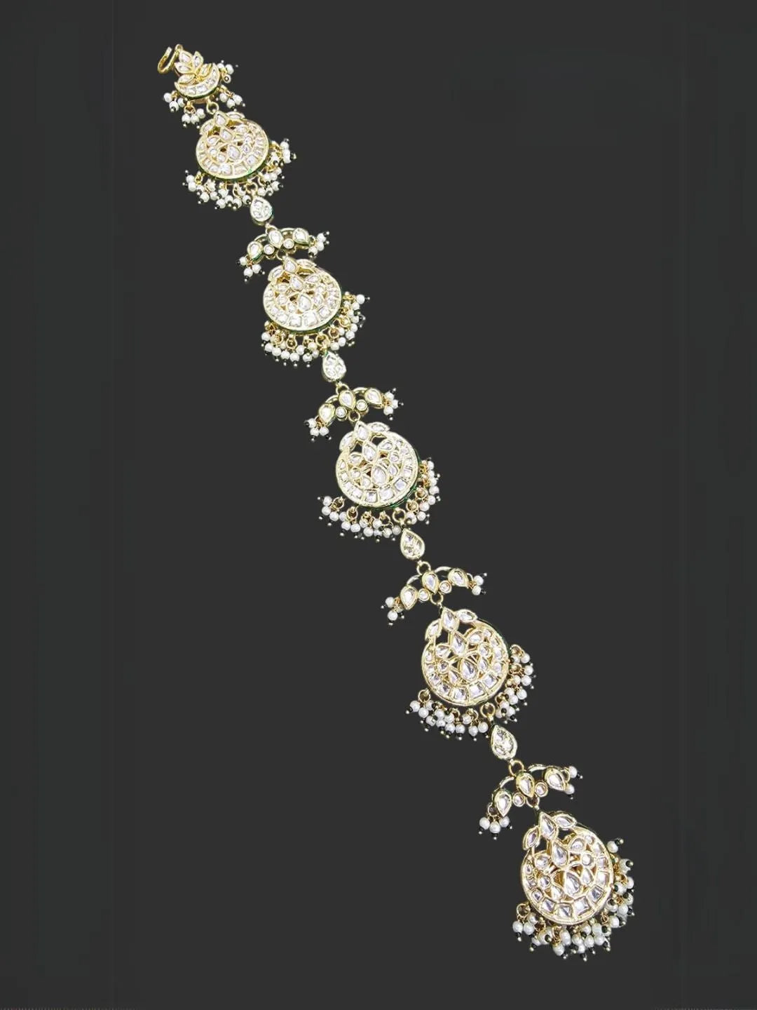 Ishhaara Handcrafted White Kundan And Pearl Studded Choti