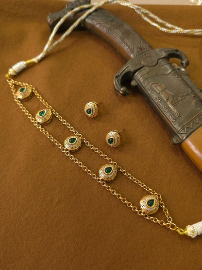 Ishhaara Handmade Gold Plated Chain Choker Set