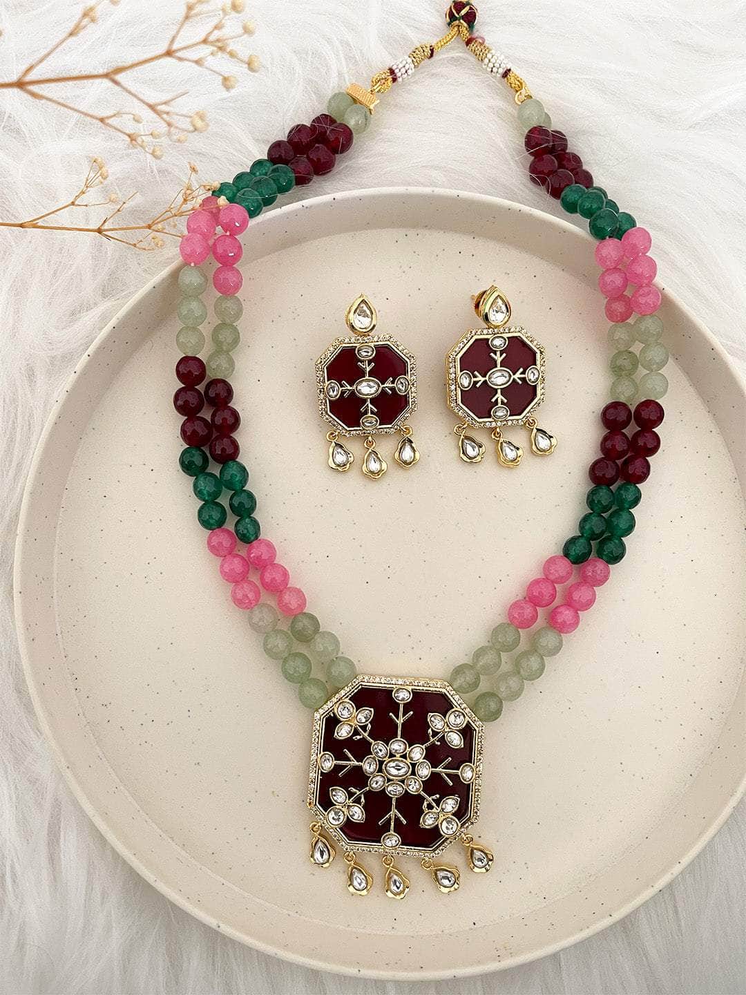 Ishhaara Handmade Mala Kundan Necklace Set