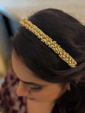 Ishhaara Handmade Round Kundan And Pearl Studded Hairband