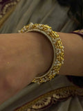 Ishhaara Handmade Square Shaped Kundan And Pearl Studded Bangle